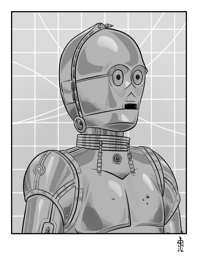 C-3PO (2022), commission as a Kickstarter reward for Twisting Time Anthology